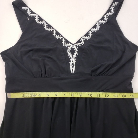 Style & Co Black Maxi Dress with White Beading - Picture 10 of 10